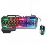 Set Tastatura + Mouse Hoco Gaming Luminare RGB GM12, Negru - 4749611
