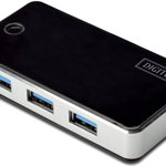 HUB USB 3.0, 4 porturi, cu alimentare, Digitus, Digitus