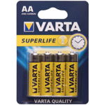 Set 4 Baterii Supelife AA 1.5V Zinc Carbon Galben/Argintiu, Varta