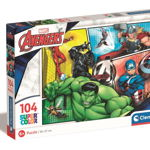 Puzzle Clementoni SuperColor - The Avengers, 104 piese (produs cu ambalaj deteriorat)