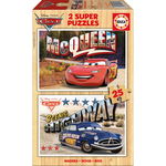 Puzzle din lemn Educa - Cars, 2x25 piese (16799), Educa