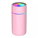 Difuzor aromaterapie, Umidificator cu led 7 culori, roz, portabil, 10ml lavanda, OEM
