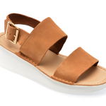 Sandale CLARKS bej, VELHILL STRAP 03-2, din nabuc, Clarks