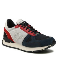 Emporio Armani, Pantofi sport cu garnituri de piele intoarsa, Multicolor, 11