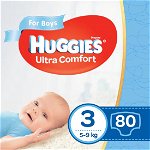 Scutece Huggies Ultra Comfort Mega Pack 3, Boy, 5 – 9 kg, 80 buc