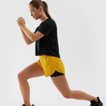 Șort de antrenament 2în1 cu uscare rapidă pentru femei - portocaliu, 4F Sportswear