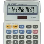 Calculator de birou, 10 digits, 170 x 108 x 15 mm, dual power, SHARP EL-334FB - gri, Sharp