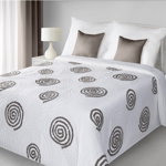 Eurocurtain Cuvertură de pat matlasată Opi alb+maro Kapa carouri 220x240