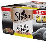 SHEBA Fresh&Fine plicuri Mini selecţii de Pasăre, pentru pisici adulte 50x50g, Sheba