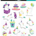 Set 24 de stickere 3D - Unicorni la petrecere