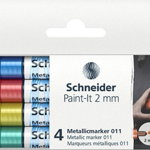 Set 4 markere metalice Paint-It 2mm culori basic, Schneider