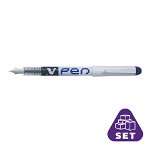 Set 12 stilouri V-Pen Erasable Pilot varf mediu culori diverse Stilou V-Pen Erasable Verde 12/Bax, Pilot