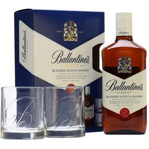 Pachet Whisky Ballantine's, 0.7L + 2 pahare