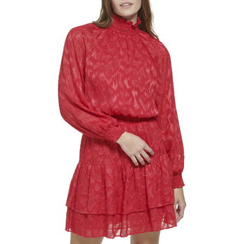 Imbracaminte Femei Calvin Klein Long Sleeve High Collar Dress Rouge, Calvin Klein