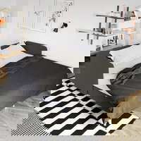 Divan dublu / Pat matrimonial tapitat Gri Inchis Soft Rabatabil, Mobila Laguna