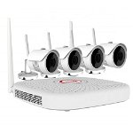 Kit supraveghere video PNI House WiFi755 NVR si 4 camere wireless de exterior 5MP, ONVIF, IP67