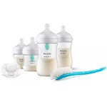 Set pentru nou-nascuti, Philips Avent, 4 biberoane anticolici, 1 suzeta 1 perie de curatat, 2x 125 ml, 2x 260 ml, Natural Response, 0 luni+, Alb, Philips Avent