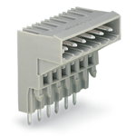 THT male header for double-deck assembly; 1.0 x 1.0 mm solder pin; angled; Pin spacing 5 mm; 16-pole; gray, Wago