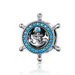 Talisman din argint 925 cu cristale ziconiu blue anchor