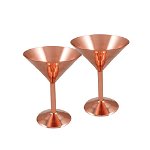Set 2x Cupe Martini, Cocktailuri, Sampanie din Cupru Solid, Mediterranean Art