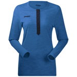 Bluza de corp 100% lana Merinos Bergans Henley Wool Lady - Riviera Blue