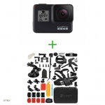 GoPro HERO7 Black - Comenzi vocale, Stabilizare video, Wi-Fi, GPS, Rezistent la apa, 4k60/1080p240 + MEGA PACHET de Accesorii SHOOT, www.GNEX.ro