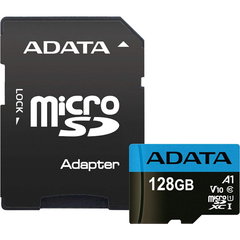 Micro SD CARD 128GB CLASS 10 ADATA cu adaptor SD AUSDX128GUICL10A1-RA1