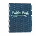 Set 3 caiete cu spirala si separatoare Pukka Pad Project Book Glee 200 pagini dictando A4, albastru inchis