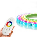 Banda LED RGB - "MagicControl" - 5 m - peste 100 de programe, telecomanda tactila - IP65