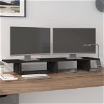 vidaXL Suport pentru monitor, negru, 100x27x15 cm, lemn masiv de pin, vidaXL