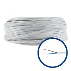 Cablu electric MYYUP, H03VVH2-F, 2 x 0.75 mm², 25 m, alb