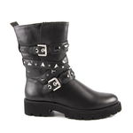 Ghete combat femei Steve Madden negre din piele cu catarama 1460DGREEZAN