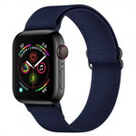 Curea Upzz Tech Mellow Compatibila Cu Apple Watch 4 / 5 / 6 / 7 / Se (42 / 44 / 45 Mm), Albastru Navy, Upzz
