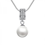 Colier cu pandantiv argint 925 si perla KRASSUS Elegance lungime 45cm model perla