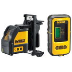 Nivela laser cu 2 linii Dewalt DW088KD-XJ, 15 m distanta lucru, +/- 0.3 mm precizie + detector Dewalt DE0892 + 1 acumulator + valiza profesionala + carlig fixare + 3 baterii AA