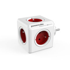 Banda de alimentare Allocacoc PowerCube Original, rosu, 5 prize, tip E cu pin, PowerCube