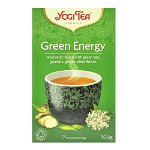 Yogi Tea Green Energy, ceai ayurvedic energizant cu ceai verde, guarana, ghimbir si soc, bio, 30,6 g, Yogi Tea
