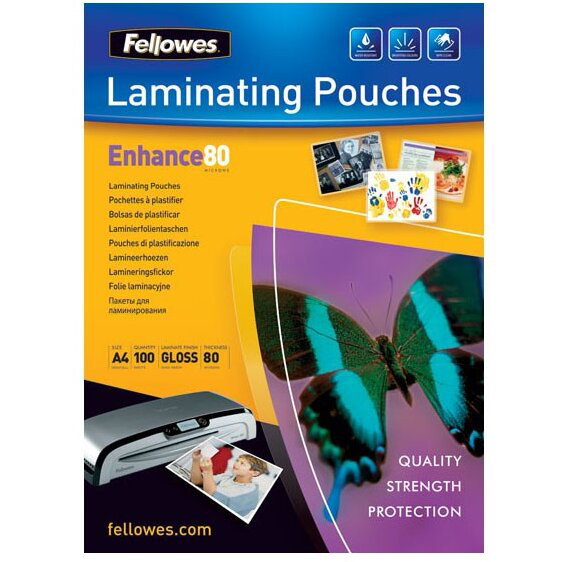 Folie laminat FELLOWES, 80 microni, A4, 100 bucati