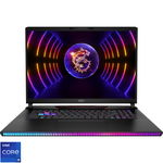 Laptop MSI Gaming Raider GE78 HX 13VH, 17" 16:10 QHD+(2560 x 1600), 240Hz, 100% DCI-P3, IPS-level panel, Raptor Lake i9-13950HX Processor 36M Cache, up to 5.50 GHz + Intel HM770, video dedicat NVIDIA GeForce RTX 4080 Laptop GPU 12GB GDDR6, RAM DDR5 32GB*2, SSD 4TB (2TB*2) NVMe PCIe Gen4x4 SSD, no