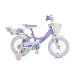 Bicicleta pentru fetite Byox 14 inch cu roti ajutatoare si portbagaj Eden, Byox