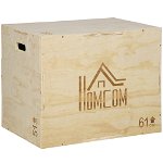 HOMCOM Cutie Pliometrică din Lemn 3 în 1, Îmbunătățește Săriturile, Antrenament Complet, 50/60/76cm Înălțime | Aosom Romania, HOMCOM