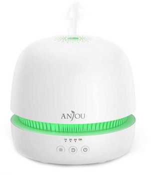 Difuzor Aromaterapie AJ-ADA019 300ML LED 7 Culori BPA Free Oprire Automata Alb, Anjou