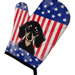 Caroline`s Treasures Carolines Comori BB2145OVMT American Flag și Smooth Negru și Tan Dachshund Multicolore Large, 