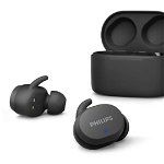 Casti audio in ear Philips,True Wirelles, Bluetooth v5.0, autonomie 24 ore, negru
