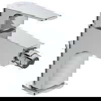 Baterie bideu Ideal Standard Cerafine D BC492AA, cartus ceramic 28 mm FirmaFlow cu limitator de apa calda, limitator debit 5 l/min, crom