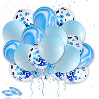 Set de 45 baloane Cuidongsheng, latex, alb/albastru, 30 cm