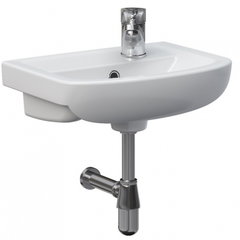 Lavoar suspendat alb 40 cm, asimetric, orificiu baterie dreapta, Cersanit Arteco, Cersanit Lavoar suspendat alb 40 cm, asimetric, orificiu baterie dreapta, Cersanit Arteco, Cersanit