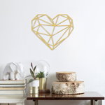 Decoratiune de perete Metal Heart Metal Decor - Gold, Aur, 40x1x47 cm, Tanelorn