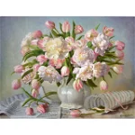Pictura pe numere Flori, 40x50 cm, Muzicalitatea Petalelor, PDA717, Criando