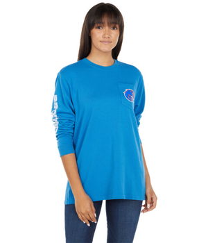 Imbracaminte Femei Lauren James Boise State Broncos Soda Wash Long Sleeve Tee Royal1, Lauren James